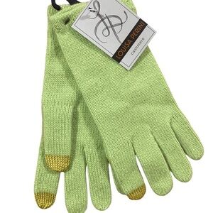 Louisa Perini Cashmere Gloves NWT in Lime Green Tech fingers